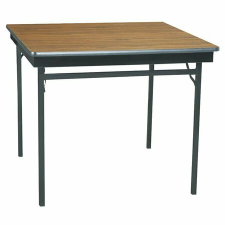 BARRICKS CL36WA 36'' x 36'' Walnut / Black Folding Table 328BRKCL36WA